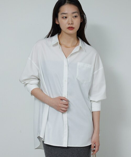 GALLARDAGALANTE(ガリャルダガランテ)の「【2way 】オーバーシャツ(シャツ/ブラウス・レディース・ホワイト/サックスブルー・FREE)」の3枚目の写真