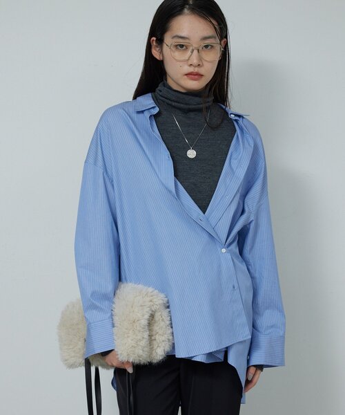 GALLARDAGALANTE(ガリャルダガランテ)の「【2way 】オーバーシャツ(シャツ/ブラウス・レディース・ホワイト/サックスブルー・FREE)」の13枚目の写真