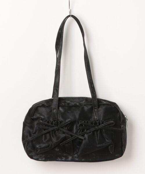 GORGE(ゴージ)の「《ダブルリボン×フロントポケット》レディース ショルダーバッグ オールシーズン(ハンドバッグ・レディース・アイボリー/ブラック/シルバー/ブラウン・F)」の5枚目の写真