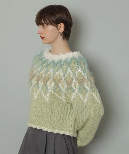 【新品未着用】CADUNE カデュネ ノルディックニット パール付き CADUNE（カデュネ）の「ノルディックセーター（ニット/セーター）」 - WEAR