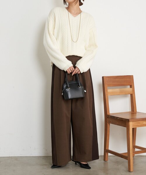 Jena espace merveilleux（ジェナ　エスパスメルヴェイユ）の「ケーブルラメシャギーニット（ニット/セーター・レディース・グレー/オフホワイト/ベージュ・FREE）」の9枚目の写真