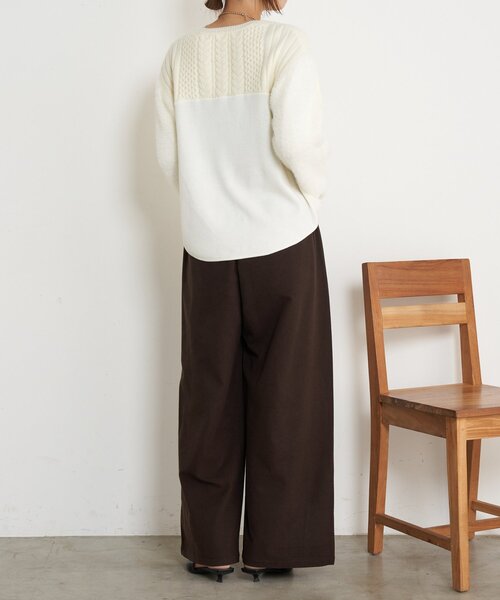 Jena espace merveilleux（ジェナ　エスパスメルヴェイユ）の「ケーブルラメシャギーニット（ニット/セーター・レディース・グレー/オフホワイト/ベージュ・FREE）」の12枚目の写真