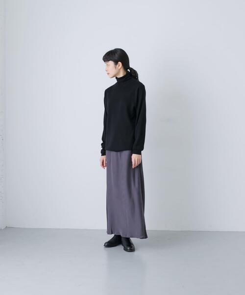 かぐれ(カグレ)の「『2サイズ展開』ハイカウントキュプラスカート(スカート・レディース・チャコールグレー/ブラック・0/1)」の11枚目の写真