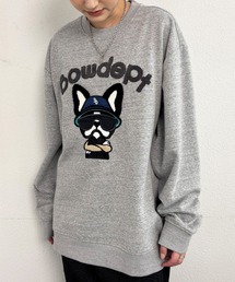 【TETE SELECTION】DOG刺繍起毛クルートレーナー/スウェット クルーネック 長袖 カジュアル ストリート