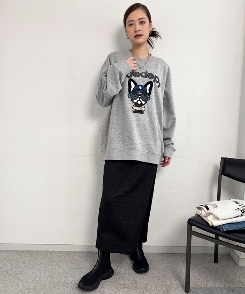 TETE(テット)の「【TETE SELECTION】DOG刺繍起毛クルートレーナー/スウェット クルーネック 長袖 カジュアル ストリート(スウェット・メンズ・杢グレー/ブラック・MEDIUM/X-LARGE/LARGE)」の8枚目の写真