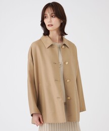 TRANS WORK（トランスワーク）の「梳毛リバーコート（ステンカラーコート）」