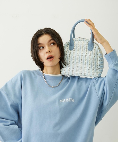 MILKFED.(ミルクフェド)の「STRIPED FLOWER QUILTED BAG(ハンドバッグ・レディース・グレー/オフホワイト・ONE SIZE)」の14枚目の写真