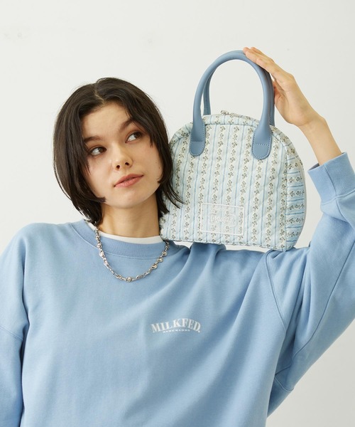 MILKFED.(ミルクフェド)の「STRIPED FLOWER QUILTED BAG(ハンドバッグ・レディース・グレー/オフホワイト・ONE SIZE)」の15枚目の写真