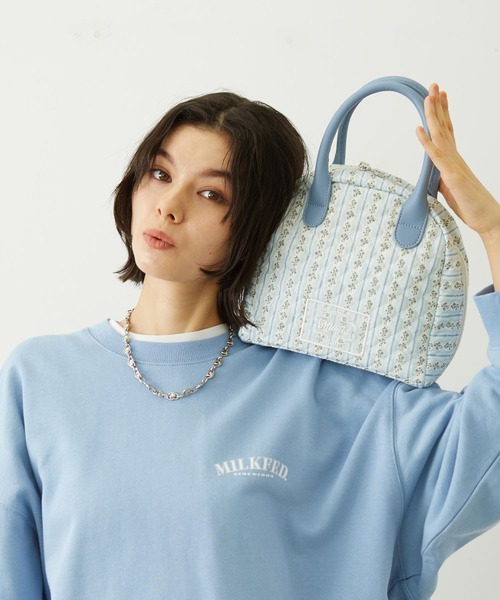 MILKFED.(ミルクフェド)の「STRIPED FLOWER QUILTED BAG(ハンドバッグ・レディース・グレー/オフホワイト・ONE SIZE)」の16枚目の写真