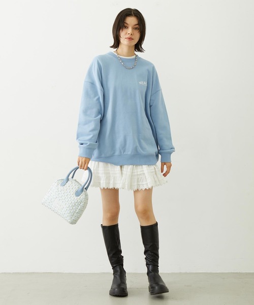 MILKFED.(ミルクフェド)の「STRIPED FLOWER QUILTED BAG(ハンドバッグ・レディース・グレー/オフホワイト・ONE SIZE)」の20枚目の写真