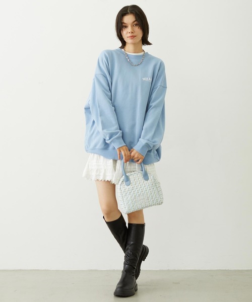 MILKFED.(ミルクフェド)の「STRIPED FLOWER QUILTED BAG(ハンドバッグ・レディース・グレー/オフホワイト・ONE SIZE)」の21枚目の写真