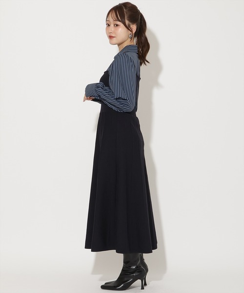 AND COUTURE(アンドクチュール)の「ニットビスチェ風スキッパーワンピース(ワンピース・レディース・ブラック系その他/ブルー系その他・FREE)」の9枚目の写真