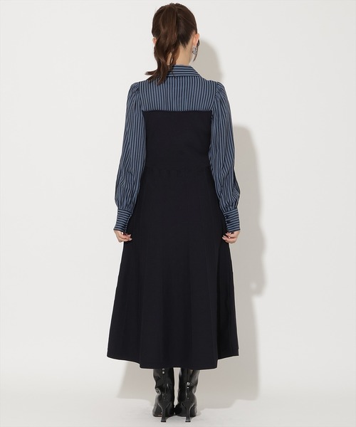 AND COUTURE(アンドクチュール)の「ニットビスチェ風スキッパーワンピース(ワンピース・レディース・ブラック系その他/ブルー系その他・FREE)」の10枚目の写真