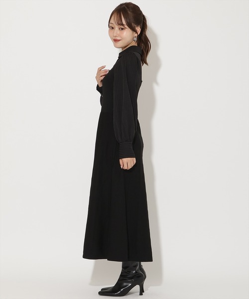 AND COUTURE(アンドクチュール)の「ニットビスチェ風スキッパーワンピース(ワンピース・レディース・ブラック系その他/ブルー系その他・FREE)」の3枚目の写真