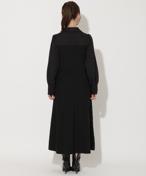 AND COUTURE(アンドクチュール)の「ニットビスチェ風スキッパーワンピース(ワンピース・レディース・ブラック系その他/ブルー系その他・FREE)」の4枚目の写真