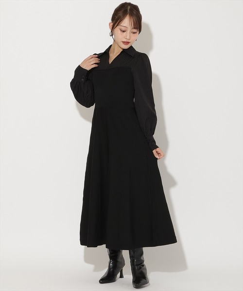 AND COUTURE(アンドクチュール)の「ニットビスチェ風スキッパーワンピース(ワンピース・レディース・ブラック系その他/ブルー系その他・FREE)」の15枚目の写真
