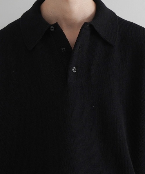 KAIKO(カイコー)の「KAIKO Knit polo shirt 2.0(ニット/セーター・メンズ・レッド/ダークグレー/サックスブルー/ブラック/グレー・1/2/3)」の15枚目の写真