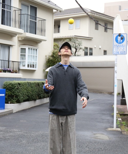 KAIKO(カイコー)の「KAIKO Knit polo shirt 2.0(ニット/セーター・メンズ・レッド/ダークグレー/サックスブルー/ブラック/グレー・1/2/3)」の17枚目の写真