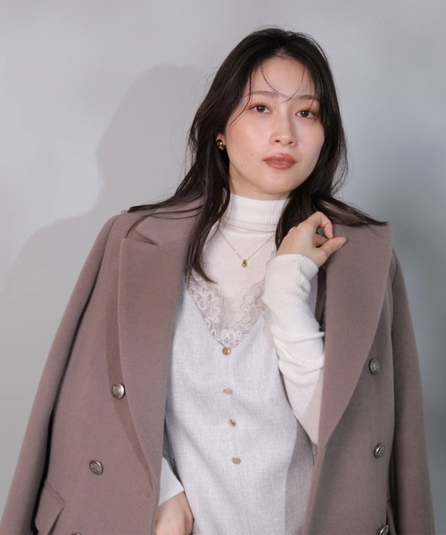 Apuweiser-riche（アプワイザーリッシェ）の「Ｗボタンジャコット（ダウンジャケット/コート・レディース・グレイッシュベージュ/ブラック/モカ・1/2）」の13枚目の写真