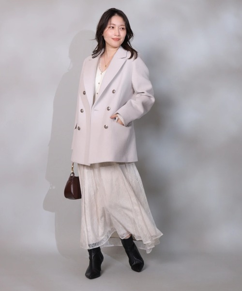 Apuweiser-riche（アプワイザーリッシェ）の「Ｗボタンジャコット（ダウンジャケット/コート・レディース・グレイッシュベージュ/ブラック/モカ・1/2）」の21枚目の写真