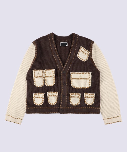 PHINGERIN（フィンガリン）の「【PHINGERIN/フィンガリン】PG1 POCKET CARDIGAN（カーディガン/ボレロ・メンズ・ベージュ/ネイビー/ワイン・S/M/L/XL）」の2枚目の写真