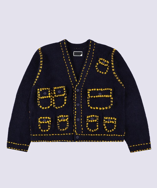 PHINGERIN（フィンガリン）の「【PHINGERIN/フィンガリン】PG1 POCKET CARDIGAN（カーディガン/ボレロ・メンズ・ベージュ/ネイビー/ワイン・S/M/L/XL）」の3枚目の写真