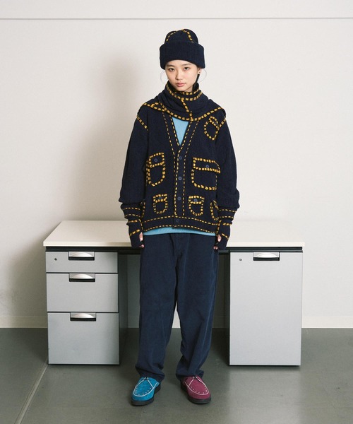 PHINGERIN（フィンガリン）の「【PHINGERIN/フィンガリン】PG1 POCKET CARDIGAN（カーディガン/ボレロ・メンズ・ベージュ/ネイビー/ワイン・S/M/L/XL）」の12枚目の写真