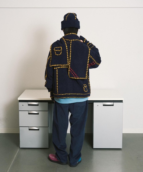 PHINGERIN（フィンガリン）の「【PHINGERIN/フィンガリン】PG1 POCKET CARDIGAN（カーディガン/ボレロ・メンズ・ベージュ/ネイビー/ワイン・S/M/L/XL）」の13枚目の写真