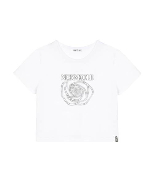 NICK&NICOLE(ニックアンドニコール)の「ROSE SHADOW CROP TOP_WHITE GRAY(Tシャツ/カットソー・レディース・その他・FREE)」の6枚目の写真