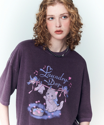 ランダリーデイ ピグメント 半袖Tシャツ アッシュパープル