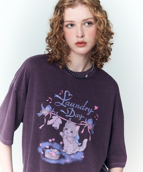 CPGN STUDIO(コンパーニョ)の「ランダリーデイ ピグメント 半袖Tシャツ アッシュパープル(Tシャツ/カットソー・レディース・その他・MEDIUM/LARGE)」の1枚目の写真