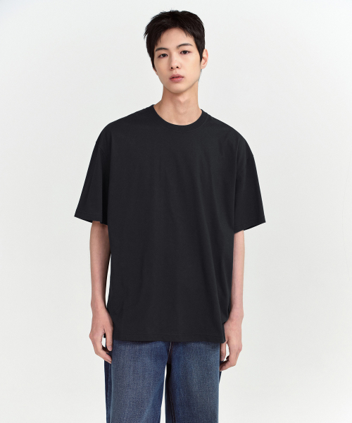 MUSINSA STANDARD（ムシンサスタンダード）の「[クールタンダード] オーバーサイズクルーネックTシャツ [ブラック]（Tシャツ/カットソー・メンズ・その他・SMALL/MEDIUM/LARGE/X-LARGE/XX-LARGE/XXX-LARGE）」の3枚目の写真