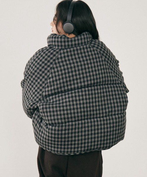 MERLOT（メルロー）の「チェック中綿ブルゾン（ダウンジャケット/コート・レディース・ブラック/ネイビー・FREE）」の7枚目の写真