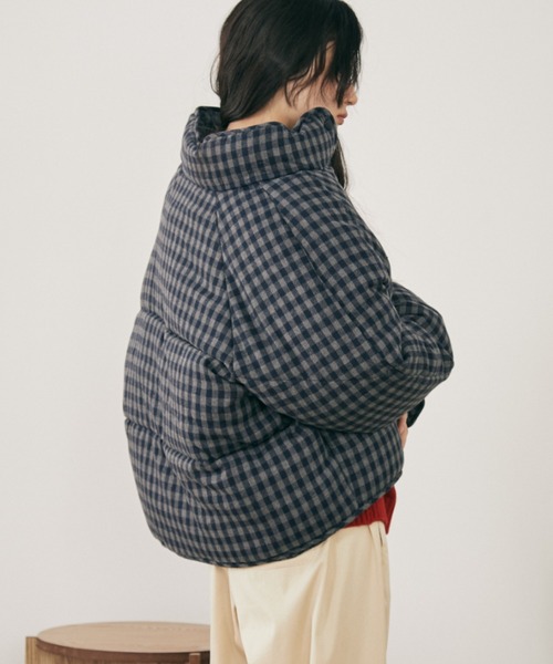 セール】チェック中綿ブルゾン（ダウンジャケット/コート）｜MERLOT