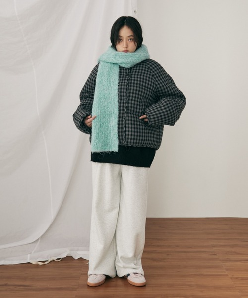 MERLOT（メルロー）の「チェック中綿ブルゾン（ダウンジャケット/コート・レディース・ブラック/ネイビー・FREE）」の11枚目の写真