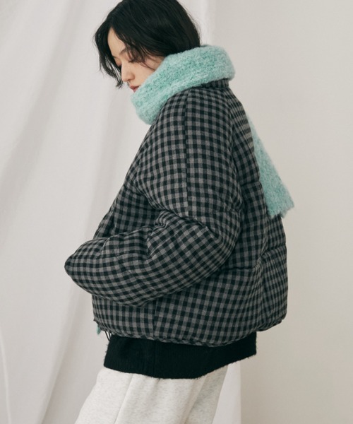 MERLOT（メルロー）の「チェック中綿ブルゾン（ダウンジャケット/コート・レディース・ブラック/ネイビー・FREE）」の15枚目の写真