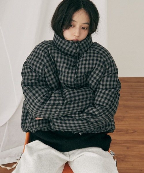 MERLOT（メルロー）の「チェック中綿ブルゾン（ダウンジャケット/コート・レディース・ブラック/ネイビー・FREE）」の16枚目の写真