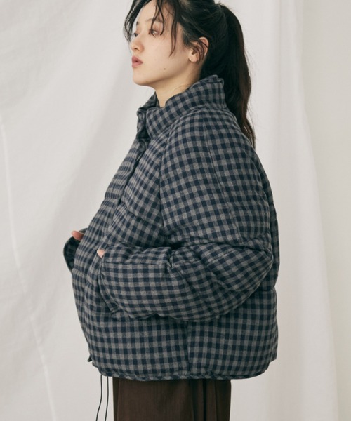 セール】チェック中綿ブルゾン（ダウンジャケット/コート）｜MERLOT