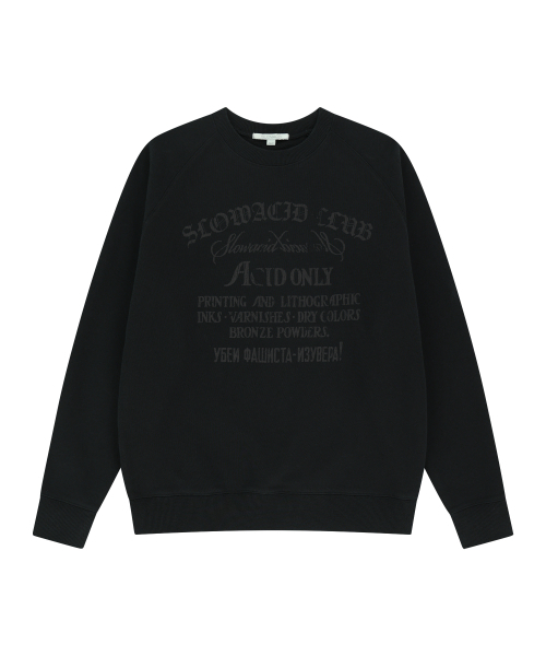 SLOWACID（スローアシッド）の「VTG アーチロゴ ラグラン スウェットシャツ [ディープチャコール]（スウェット・レディース・チャコールグレー・SMALL/MEDIUM/LARGE）」の3枚目の写真