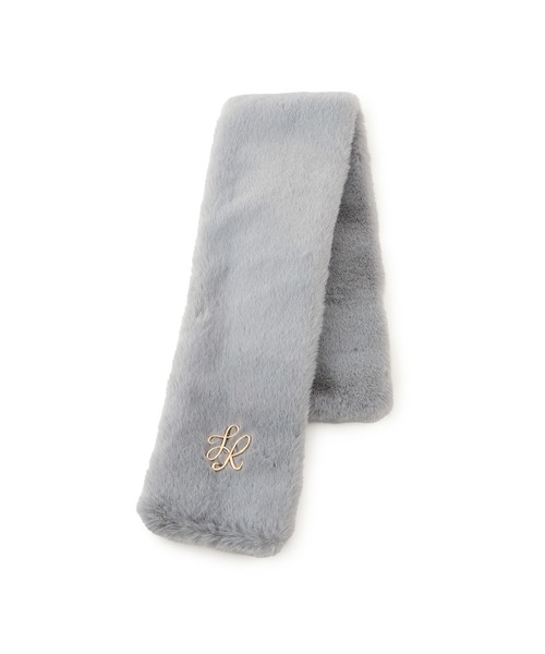 ROPE' PICNIC（ロペピクニック）の「ブローチ付きフェイクファーティペット（マフラー・レディース・グレー/ブラウン/キナリ・FREE）」の8枚目の写真