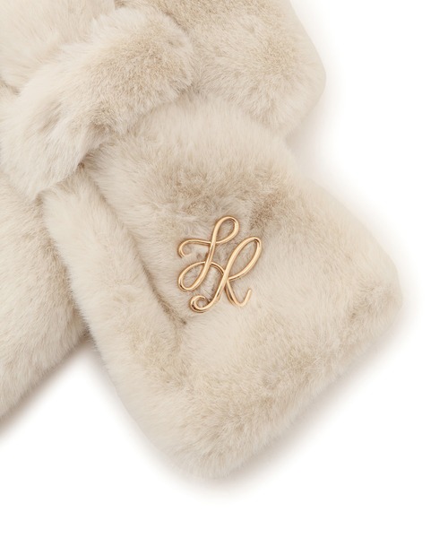 ROPE' PICNIC（ロペピクニック）の「ブローチ付きフェイクファーティペット（マフラー・レディース・グレー/ブラウン/キナリ・FREE）」の14枚目の写真