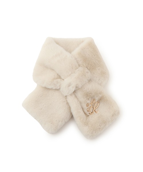 ROPE' PICNIC（ロペピクニック）の「ブローチ付きフェイクファーティペット（マフラー・レディース・グレー/ブラウン/キナリ・FREE）」の13枚目の写真