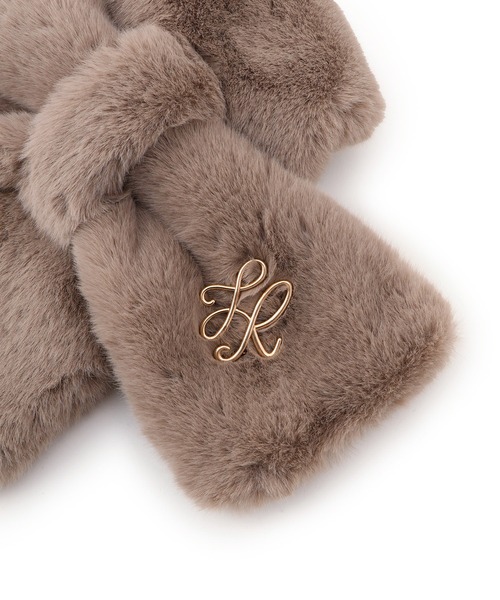 ROPE' PICNIC（ロペピクニック）の「ブローチ付きフェイクファーティペット（マフラー・レディース・グレー/ブラウン/キナリ・FREE）」の17枚目の写真