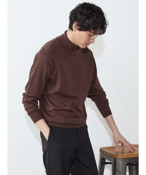 Perfect Suit FActory(パーフェクトスーツファクトリー)の「【Smart Pick!】レーヨンブレンド タートルネック ベーシックニット ブラック/ネイビー/ブラウン(ニット/セーター・メンズ・ブラック/ネイビー/ブラウン・M/S/LL/L)」の2枚目の写真