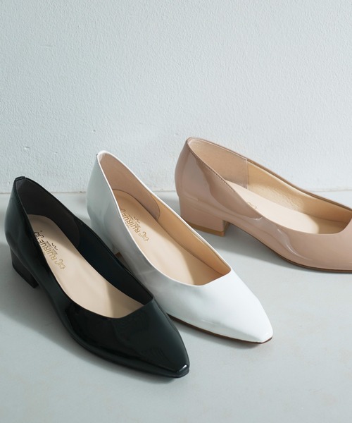 ポインテッドトゥ エナメルパンプス | 靴 / パンプス / ローヒールパンプス / 低ヒールパンプス