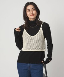 green label relaxing | スパンコール ニット 2WAY キャミソール ウォッシャブル(ベスト)