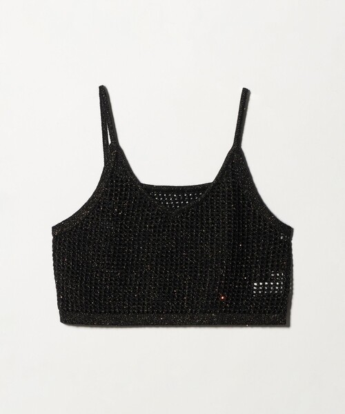 green label relaxing（グリーンレーベルリラクシング）の「スパンコール ニット 2WAY キャミソール ウォッシャブル（ベスト・レディース・オフホワイト/ブラック・FREE）」の21枚目の写真