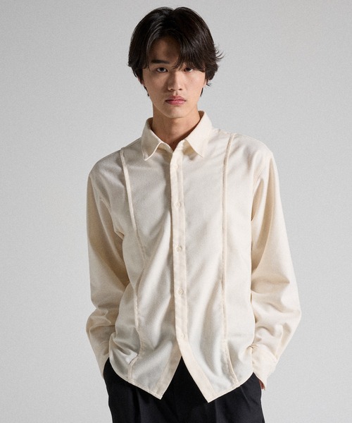 Parts Lab.(パーツラボ)の「【Parts Lab.】Basic Brushed Polyester Rregular Collar Shirt / ベーシックブラッシュドポリエステルレギュラーカラーシャツ(シャツ/ブラウス・メンズ・グレー/アイボリー・S/M/L)」の1枚目の写真