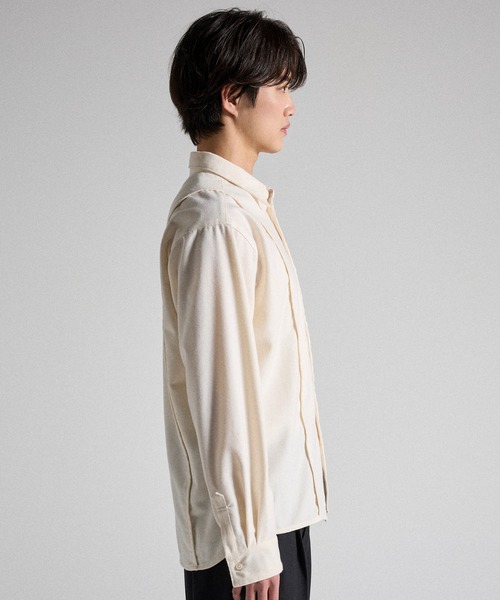 Parts Lab.(パーツラボ)の「【Parts Lab.】Basic Brushed Polyester Rregular Collar Shirt / ベーシックブラッシュドポリエステルレギュラーカラーシャツ(シャツ/ブラウス・メンズ・グレー/アイボリー・S/M/L)」の3枚目の写真