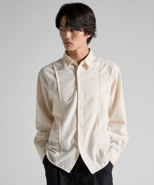 Parts Lab.(パーツラボ)の「【Parts Lab.】Basic Brushed Polyester Rregular Collar Shirt / ベーシックブラッシュドポリエステルレギュラーカラーシャツ(シャツ/ブラウス・メンズ・グレー/アイボリー・S/M/L)」の5枚目の写真